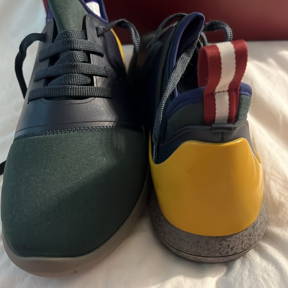 Bally Avro sneaker - Green toe, blue leather sides, yellow accents